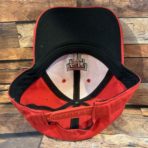 Texas Tech Red Raiders NCAA Baseball Hat Cap Red Adjustable Snapback "Double T" - Picture 5 of 7